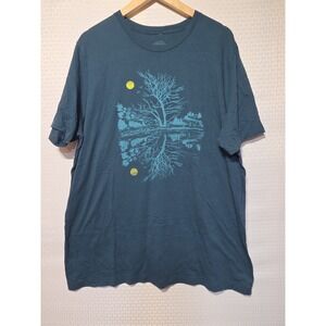 Slow Loris Graphic T-Shirt XXL Blue Tree Reflection Nature Art Tee 100% Cotton